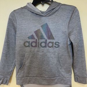 Girls size 10/12 adidas hoodie with thumb holes. Excellent condition!